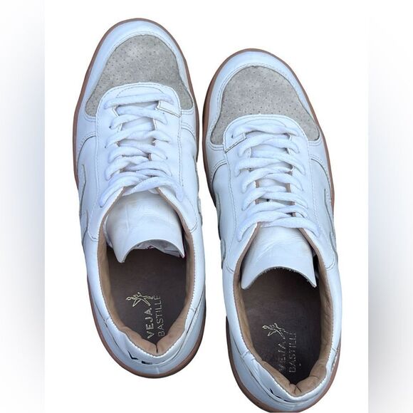 Veja V-10 Chromefree White Leather Natural Sahara Men’s Sneakers Runners Size 9 - Picture 9 of 11